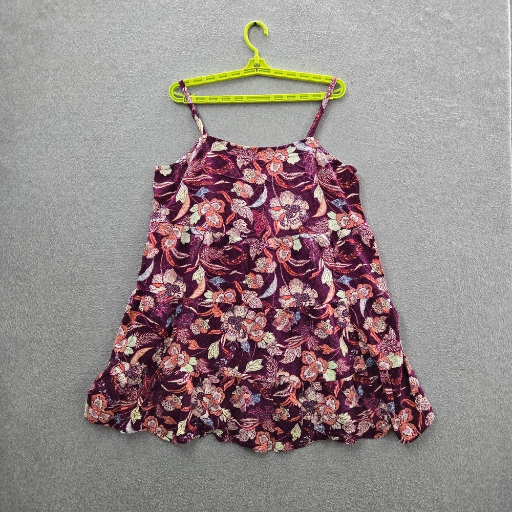 Old Navy Women Dress XL Purple Floral Tank Top Scoop Neck Pullover Sundress